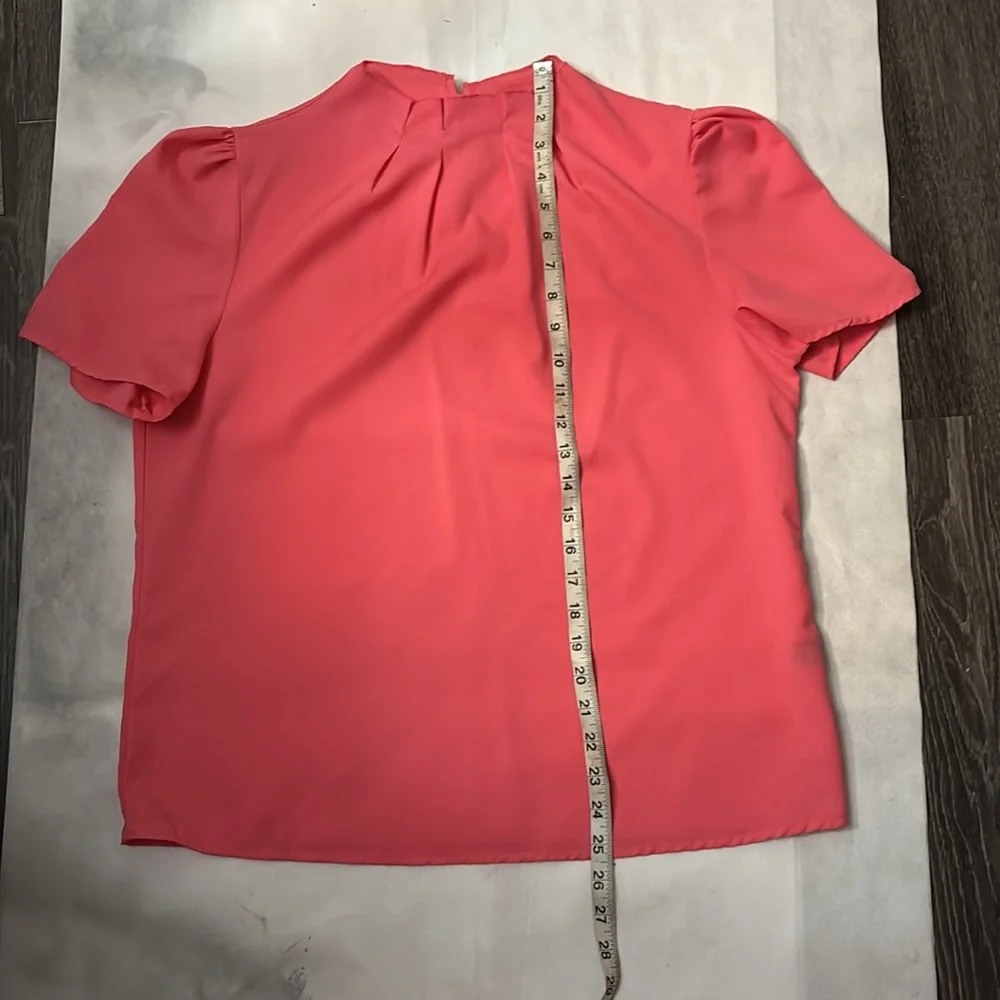 Shein Rafferiza Pink Pleated Mock Neck Top L Coquette Girl Coconut Bubblegum